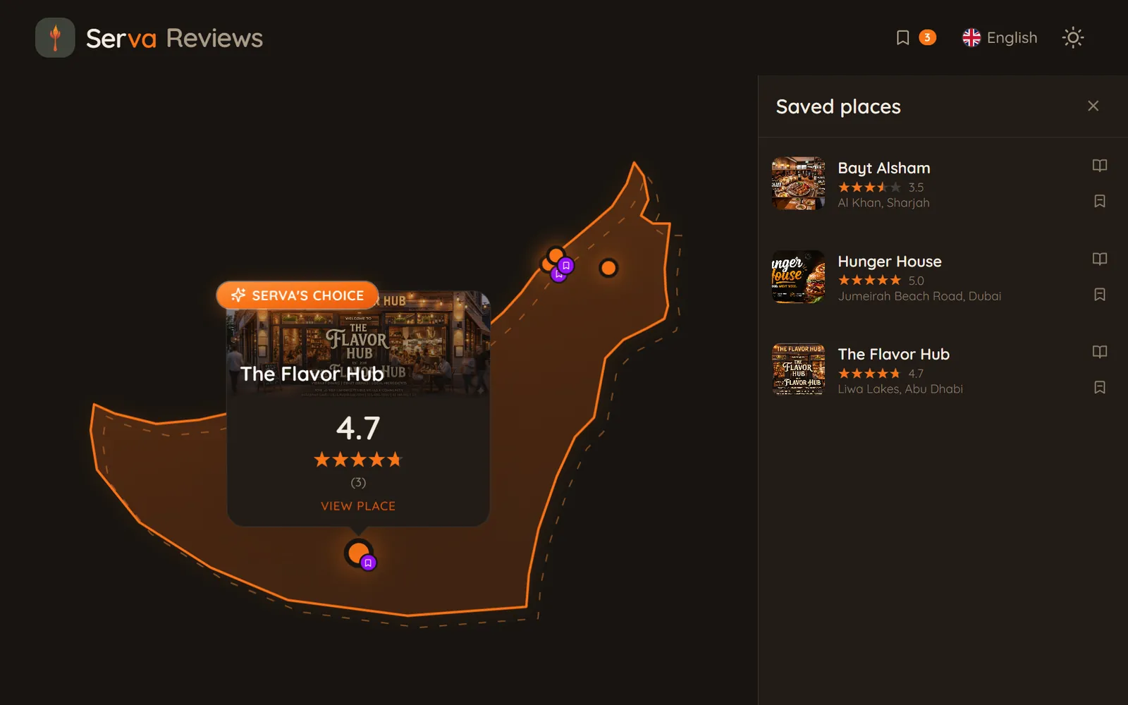 Serva Reviews map
